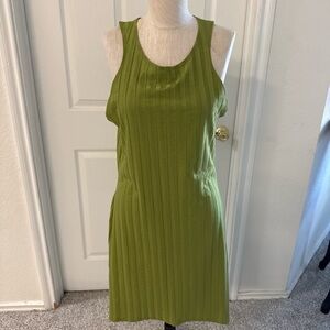 Reformation Olive Green Ribbed Tank Mini Dress